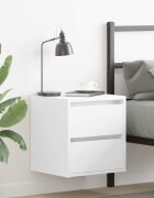 vidaXL Нощно шкафче за стенен монтаж бяло 38x34x40 см