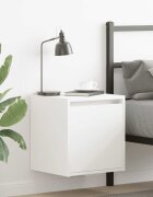 vidaXL Нощно шкафче за стенен монтаж бяло 38x34x40 см