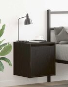 vidaXL Нощно шкафче за стенен монтаж черно 38x34x40 см