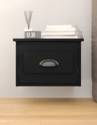 vidaXL Нощно шкафче за стенен монтаж черно 415x36x28 см