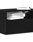 vidaXL Нощно шкафче за стенен монтаж черно 45x26x285 см
