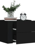 vidaXL Нощно шкафче за стенен монтаж черно 45x30x35 см