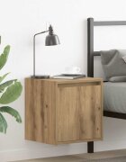 vidaXL Нощно шкафче за стенен монтаж дъб артизан 38x34x40 см