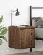 vidaXL Нощно шкафче за стенен монтаж кафяв дъб 38x34x40 см