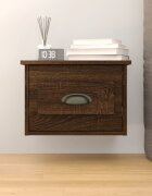 vidaXL Нощно шкафче за стенен монтаж кафяв дъб 415x36x28 см