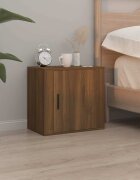 vidaXL Нощно шкафче за стенен монтаж кафяв дъб 50x30x47 см