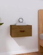 vidaXL Нощно шкафче за стенен монтаж меденокафяв 40x295x22 см