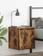 vidaXL Нощно шкафче за стенен монтаж опушен дъб 38x34x40 см