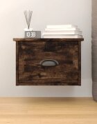vidaXL Нощно шкафче за стенен монтаж опушен дъб 415x36x28 см