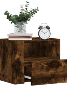 vidaXL Нощно шкафче за стенен монтаж опушен дъб 45x30x35 см