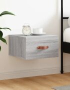 vidaXL Нощно шкафче за стенен монтаж сив сонома 35x35x20 см