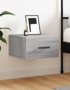 vidaXL Нощно шкафче за стенен монтаж сив сонома 35x35x20 см