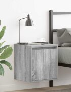 vidaXL Нощно шкафче за стенен монтаж сив сонома 38x34x40 см
