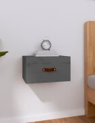 vidaXL Нощно шкафче за стенен монтаж сиво 40x295x22 см