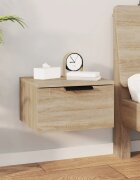 vidaXL Нощно шкафче за стенен монтаж сонома дъб 34x30x20 см
