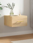 vidaXL Нощно шкафче за стенен монтаж сонома дъб 35x35x20 см