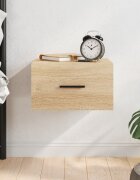 vidaXL Нощно шкафче за стенен монтаж сонома дъб 35x35x20 см