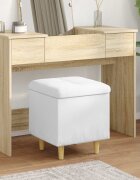 vidaXL О1434томан с място за съхранение Бял 40 x 40 x 45 cm Изкуствена