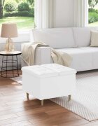 vidaXL О1434томан с място за съхранение Бял 60 x 60 x 45 cm Изкуствена
