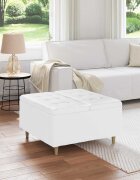 vidaXL О1434томан с място за съхранение Бял 80 x 80 x 45 cm Изкуствена