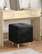 vidaXL О1434томан с място за съхранение Черен 40 x 40 x 45 cm Кадифе