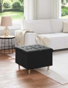 vidaXL О1434томан с място за съхранение Черен 60 x 60 x 45 cm Кадифе