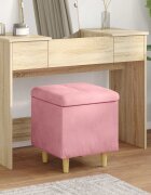 vidaXL О1434томан с място за съхранение Розово 40 x 40 x 45 cm Кадифе