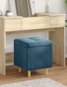 vidaXL О1434томан с място за съхранение Синьо 40 x 40 x 45 cm Кадифе