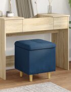 vidaXL О1434томан с място за съхранение Синьо 40 x 40 x 45 cm текстил