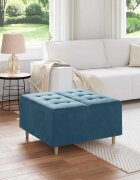vidaXL О1434томан с място за съхранение Синьо 80 x 80 x 45 cm Кадифе