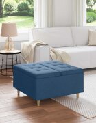 vidaXL О1434томан с място за съхранение Синьо 80 x 80 x 45 cm текстил