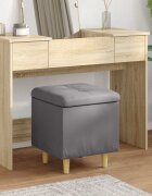 vidaXL О1434томан с място за съхранение Сив 40 x 40 x 45 cm Изкуствена