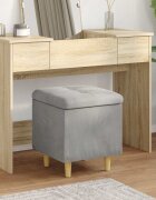 vidaXL О1434томан с място за съхранение Светлосиво 40 x 40 x 45 cm