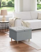 vidaXL О1434томан с място за съхранение Светлосиво 60 x 60 x 45 cm