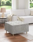 vidaXL О1434томан с място за съхранение Светлосиво 80 x 80 x 45 cm