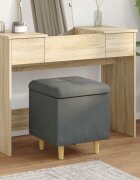 vidaXL О1434томан с място за съхранение Тъмен сив 40 x 40 x 45 cm