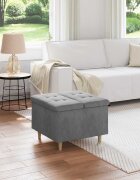 vidaXL О1434томан с място за съхранение Тъмен сив 60 x 60 x 45 cm