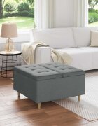 vidaXL О1434томан с място за съхранение Тъмен сив 80 x 80 x 45 cm