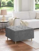 vidaXL О1434томан с място за съхранение Тъмен сив 80 x 80 x 45 cm