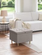 vidaXL О1434томан с място за съхранение Таупе 60 x 60 x 45 cm текстил