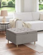 vidaXL О1434томан с място за съхранение Таупе 80 x 80 x 45 cm текстил