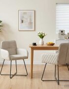 vidaXL Обедени столове 2 бр. Кадифе Кремаво 59 x 565 x 86 см