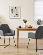 vidaXL Обедени столове 2 бр. Кадифе Тъмносиво 55 x 50 x 84 см