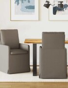 vidaXL Обедени столове 2 бр. Лен Светлосиво 57 x 67 x 98 см