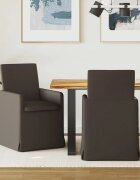 vidaXL Обедени столове 2 бр. Лен Тъмносив 57 x 67 x 95 см