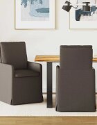 vidaXL Обедени столове 2 бр. Лен Тъмносив 57 x 67 x 98 см