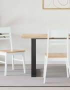 vidaXL Обедени столове 2 бр. Солидно гумено дърво Бяло 43 x 54 x 89 см