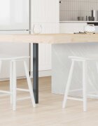 vidaXL Обедени столове 2 бр. Солидно гумено дърво Бяло 46 x 37 x 63 см