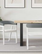 vidaXL Обедени столове 2 бр. Солидно гумено дърво Бяло 54 x 57 x 73 см