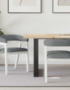 vidaXL Обедени столове 2 бр. Солидно гумено дърво Бяло 54 x 57 x 73 см